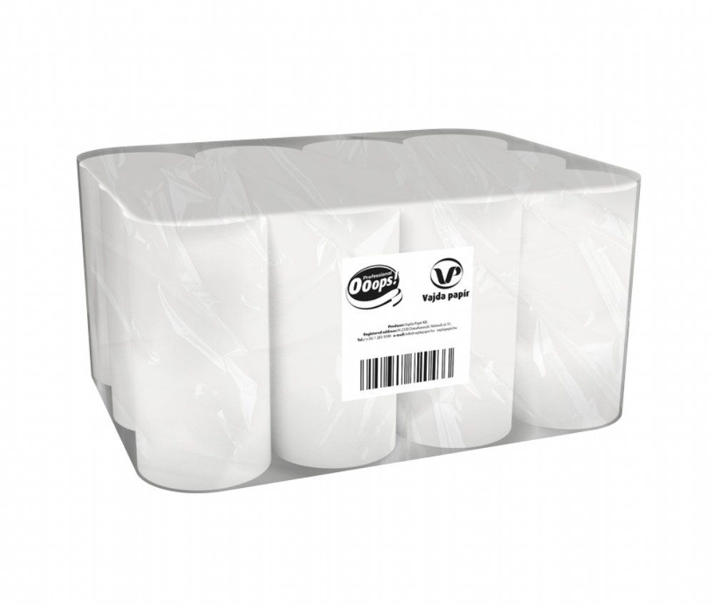 salg af Mini Håndklæderulle 1 lags hvid uden hylse 20 cm. x 120 m. 12 rl.