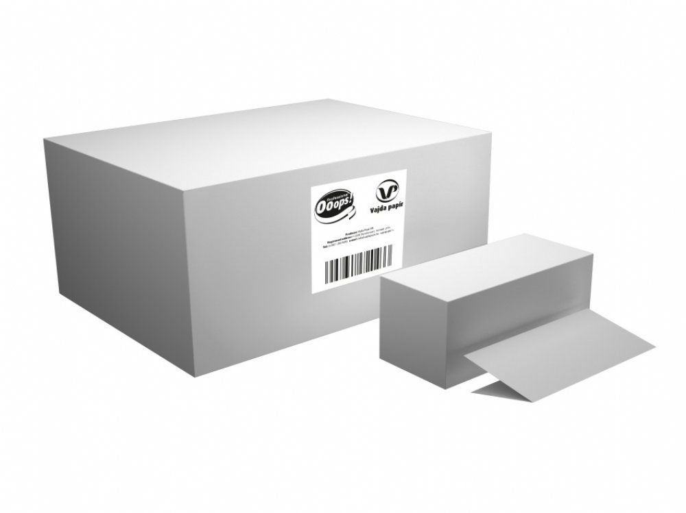salg af Hvid dispenserserviet 2-lags nyfiber, V-fold, 16x21 cm. 4500 ark