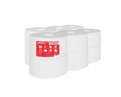 salg af Mini jumbo toiletrulle 2 lags hvid 102 m. 12 rl.